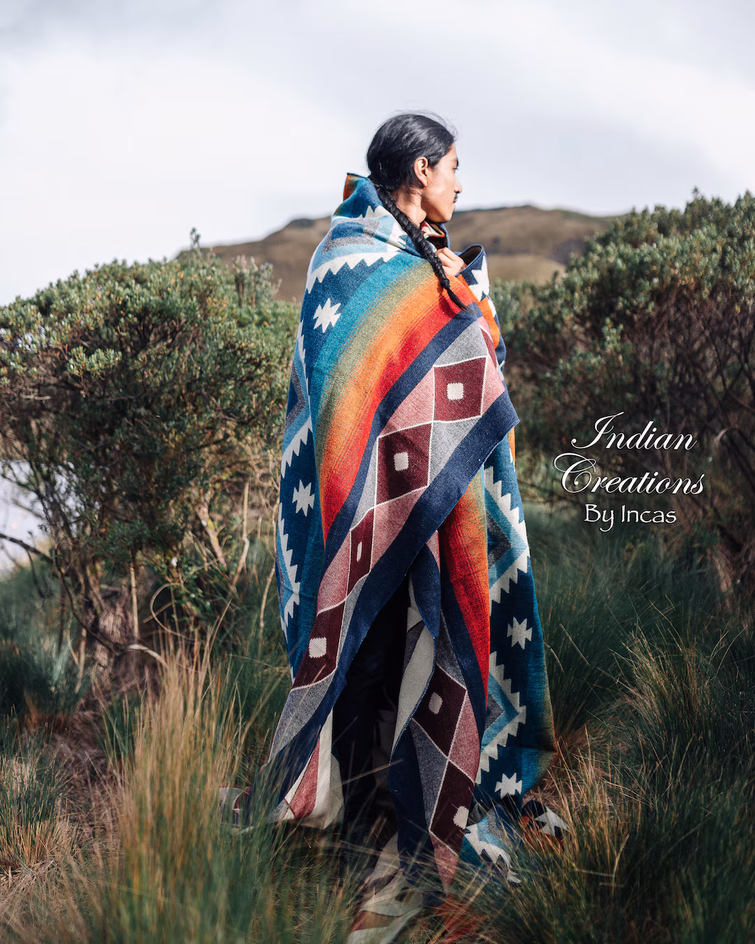 Handmade Alpaca Wool Blanket Gaillardia
