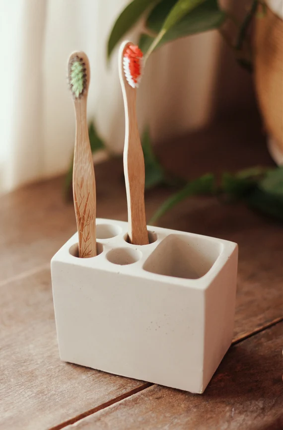 Handmade Concrete Toothbrush Holder