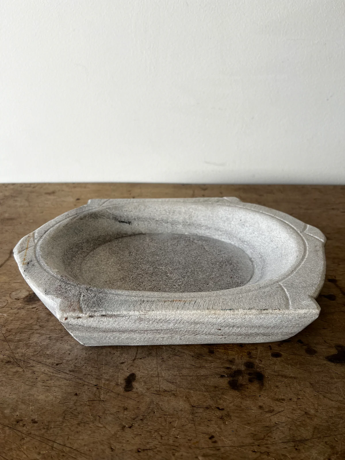 Oversized Marble Rectangular Carved Plate