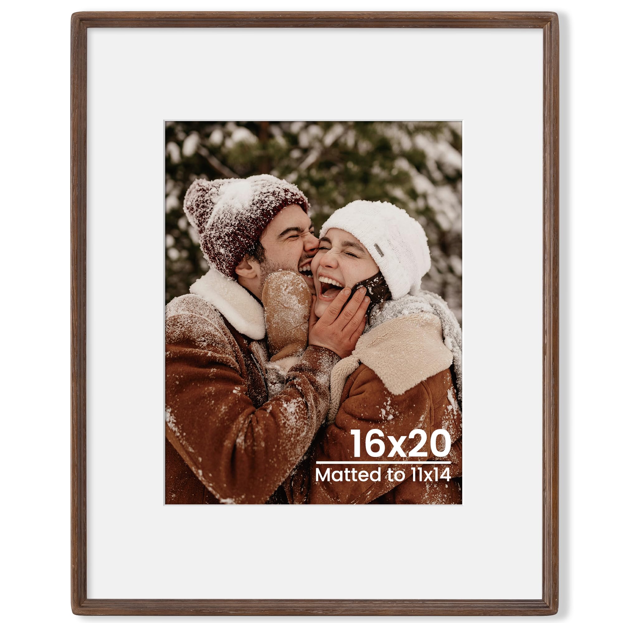 Axeman 16x20 Natural Solid Oak Wood Picture Frame with 11x14 Mat