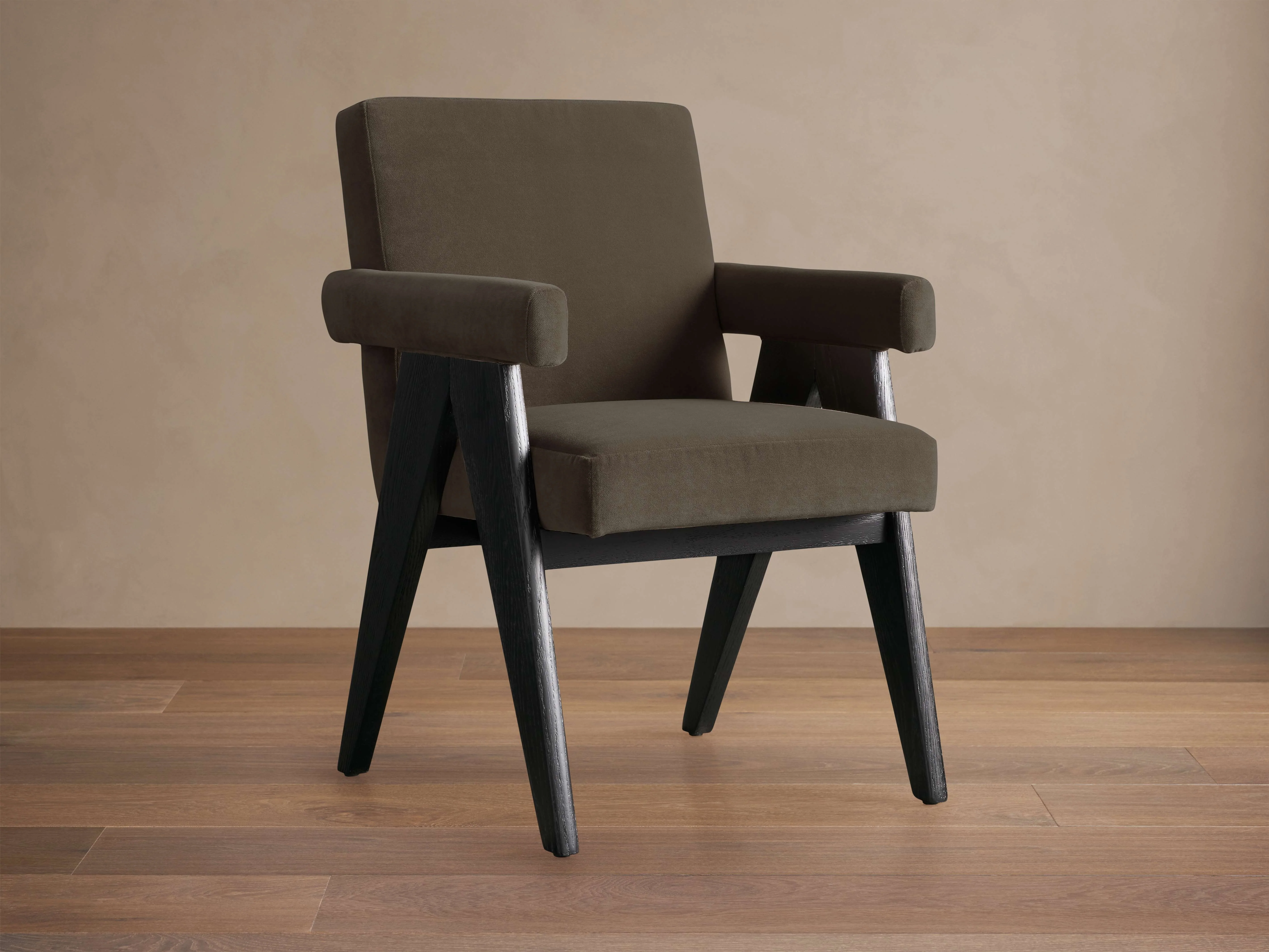 Stanley Dining Arm Chair In Black Drifted