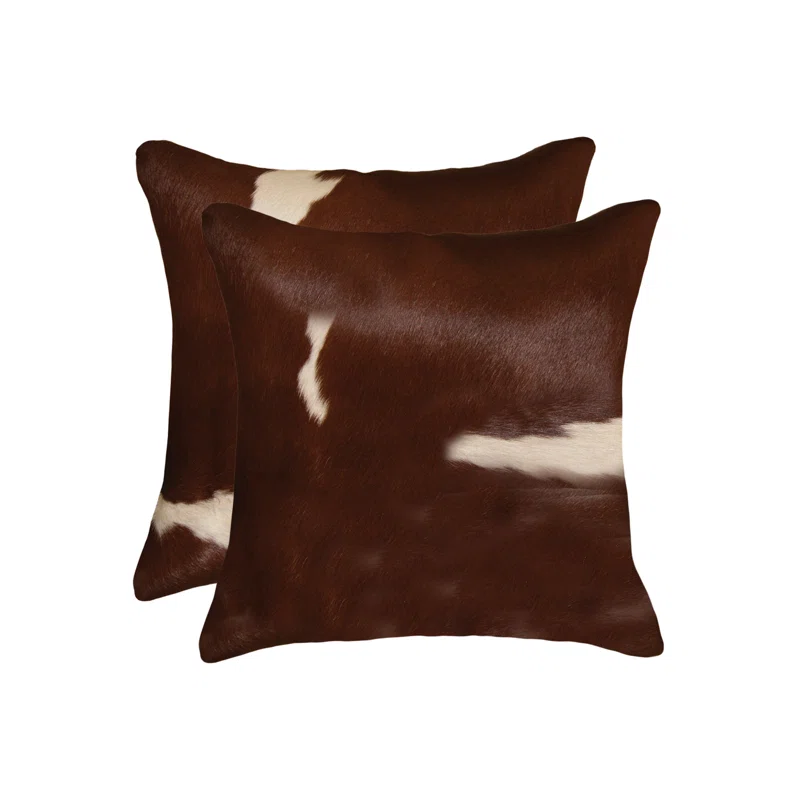 Set Of Two 18" Cowhide Throw Pillows (Set Of 2)