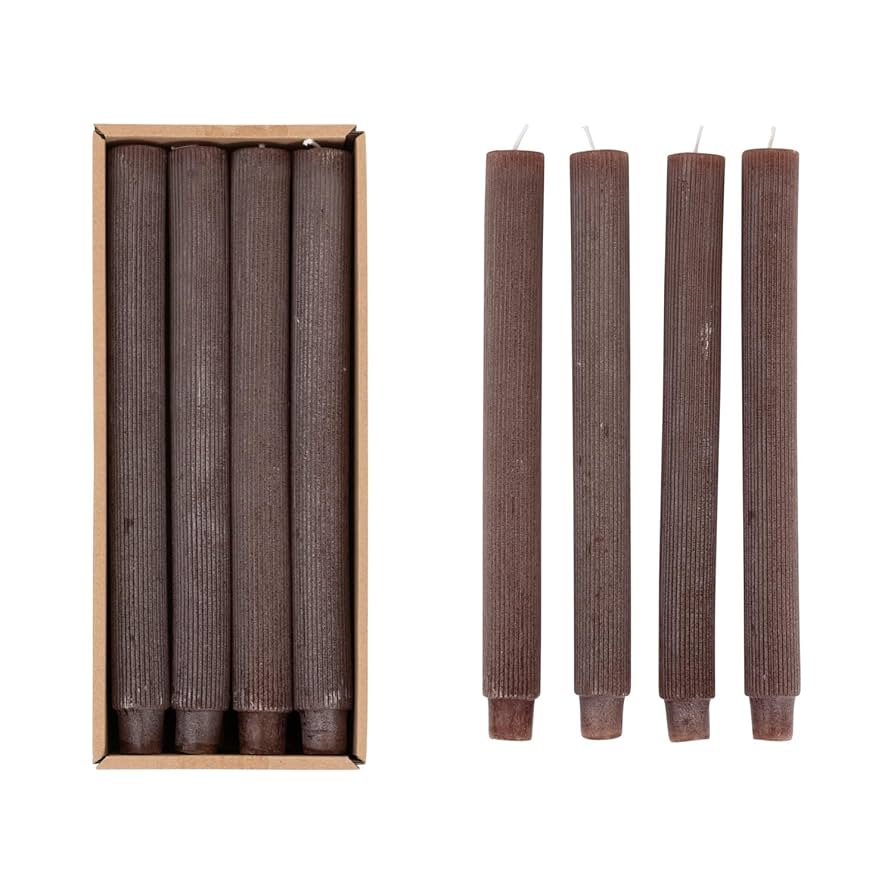 Creative Co-op Unscented Pleated Taper Candles
