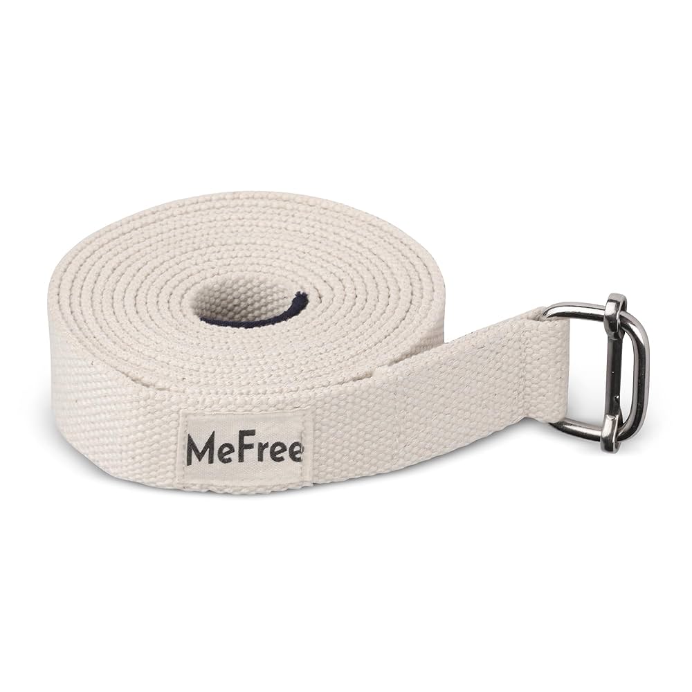 Mefree Cotton Workouts Unisex Yoga Straps Belt 6 Ft - Exercise & Fitness Stretching All Asanas - Strong Strap With Metal Sliding Bar Buckle : Sports & Outdoors