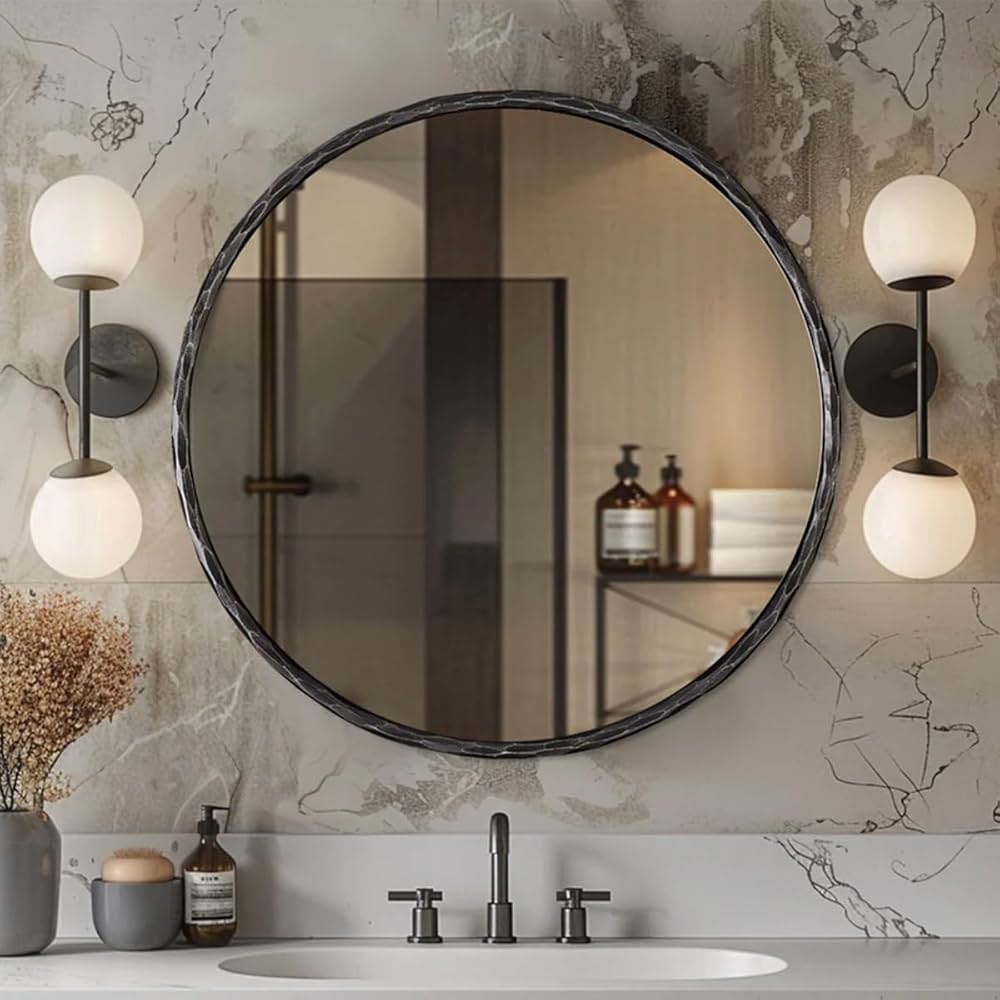 36 Inch Black Round Wall Mirror