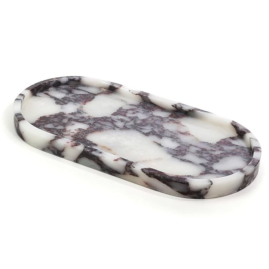 Futurestone 100% Natural Luxury Calaccata Viola Marble Small Hand Towel Tray Holder Organizer