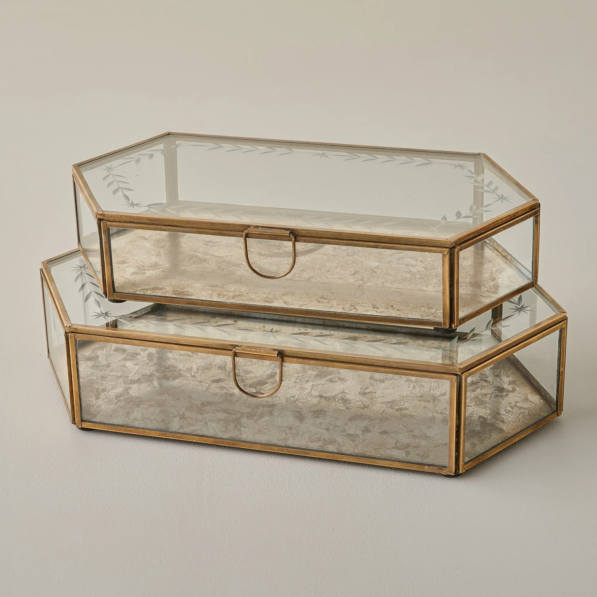 Delores Etched Glass Box, Large