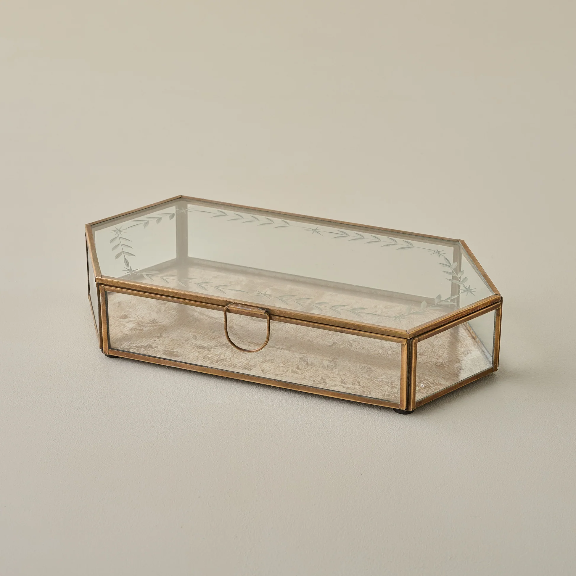 Delores Etched Glass Box, Small