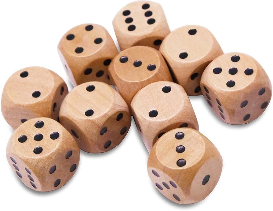Stahlhammers - 10 Pack Wooden Dice Set - Standard 16mm 6 Sided - Perfect For Board Games And Rpgs : Toys & Games