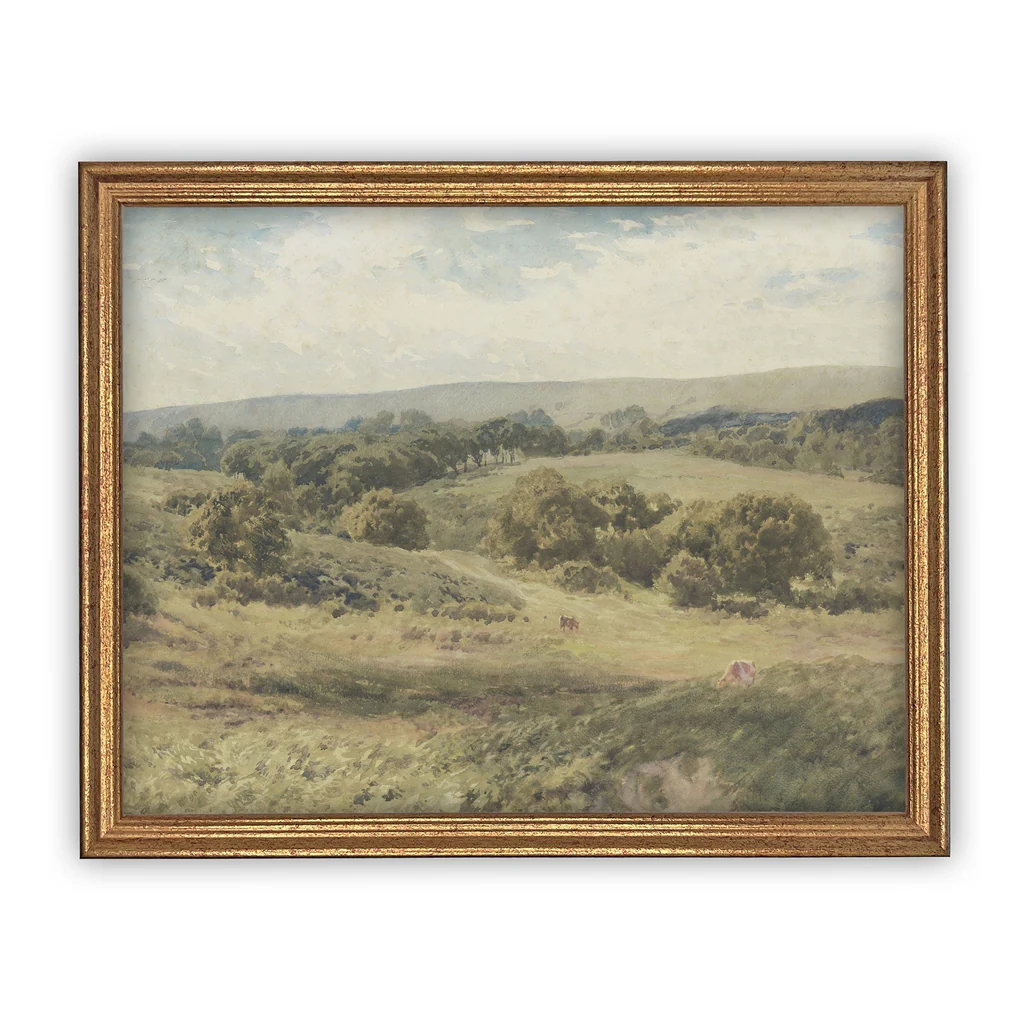 Vintage Framed Canvas Landscape Art #lan-190