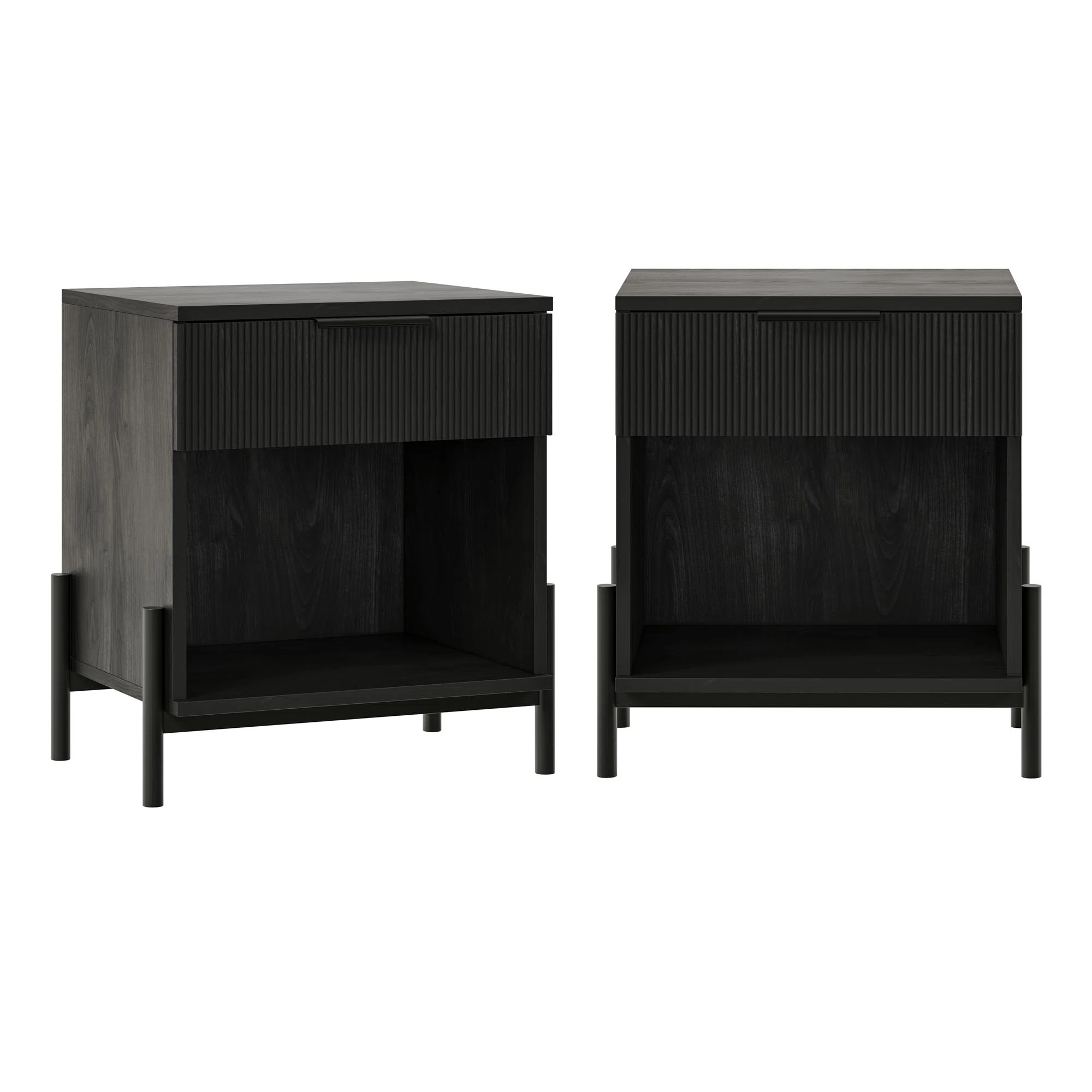 Hokku Designs Ridvan 1 Drawer Nightstands With Open Cubby