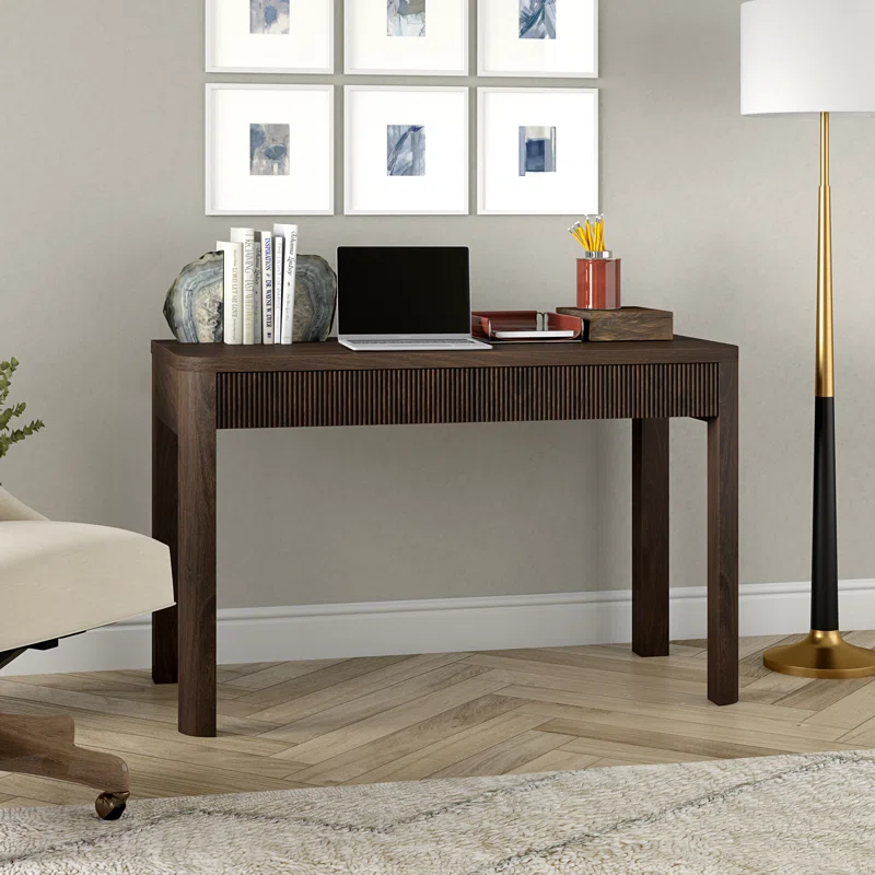 Latitude Run Gardeina 48 Wide Rectangular Desk In Alder Brown