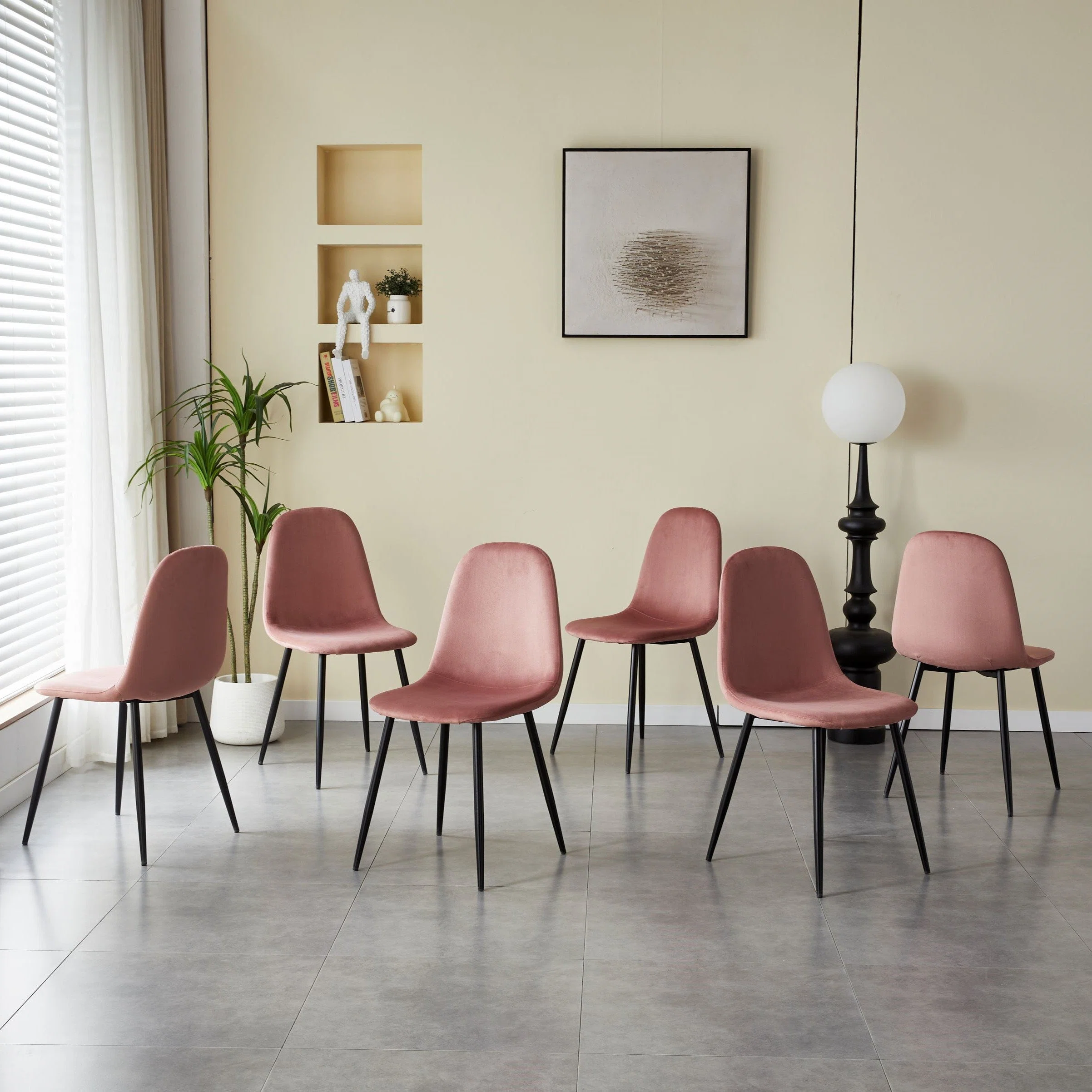 Everly Quinn Lilliangrace Velvet Metal Side Chair Dining Chair