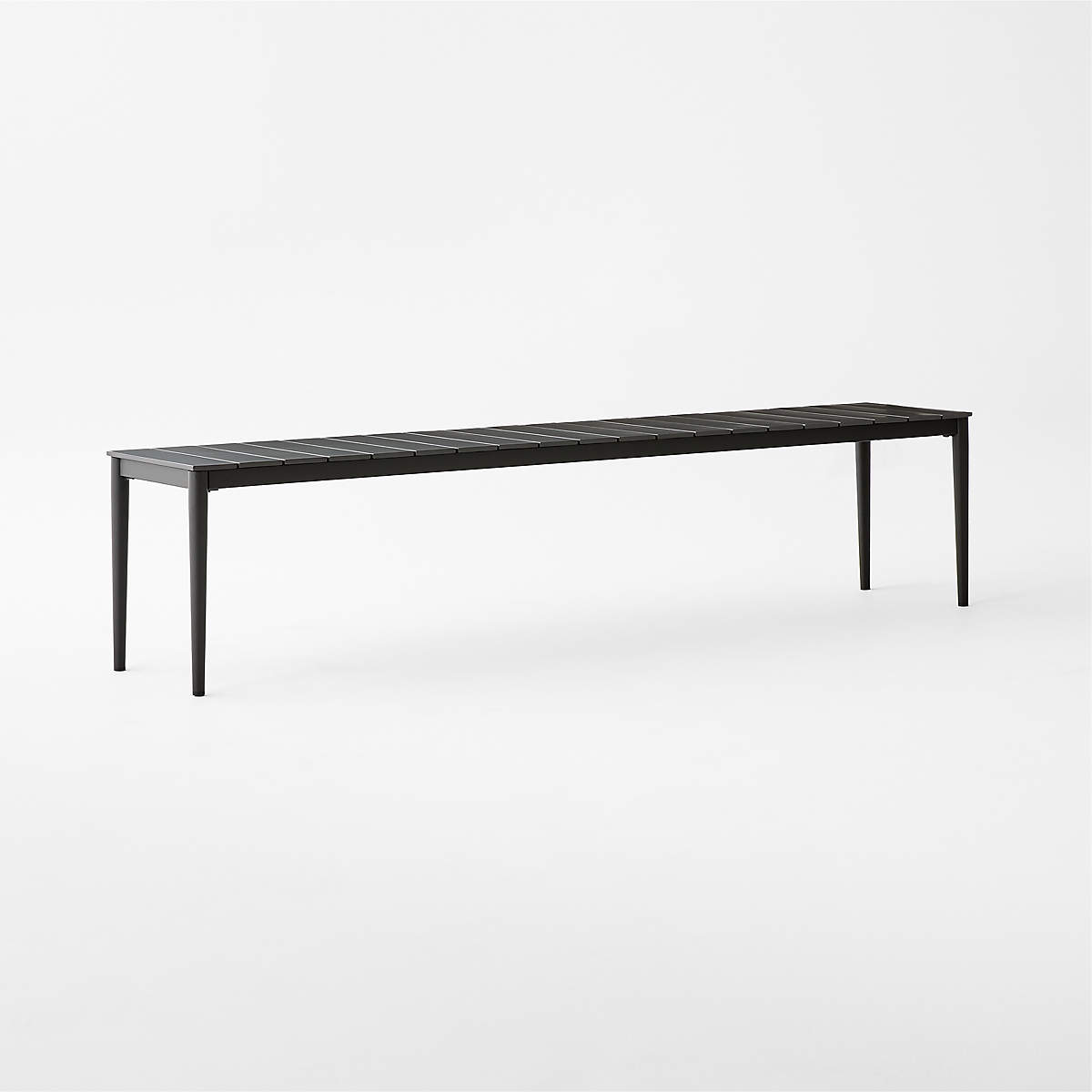 Proux 83 Charcoal Black Metal Outdoor Dining Bench