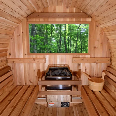 Almost Heaven Saunas Watoga 4 Person Indooroutdoor Traditional Steam Sauna In Cedar