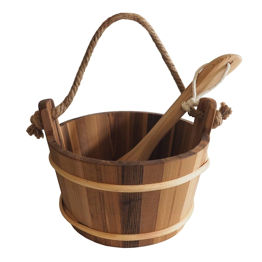 Hse Cedar Sauna Bucket & Ladle (4l