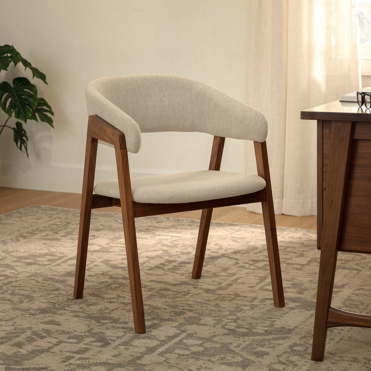 Josra Welsh Taupe Walnut Dining Chair Josra Welsh Taupe Walnut Dining Chair By Article Â