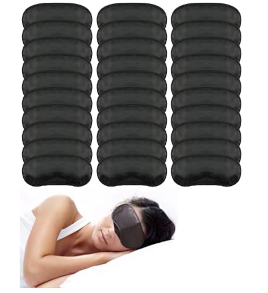 Eye Mask Sleep Masks Sleeping Mask Blindfold Eye Cover Team Building Games Party With Nose Pad And Adjustable Strap For Women Men Kids 4 Layers Black (30 Pack) : Health & Household