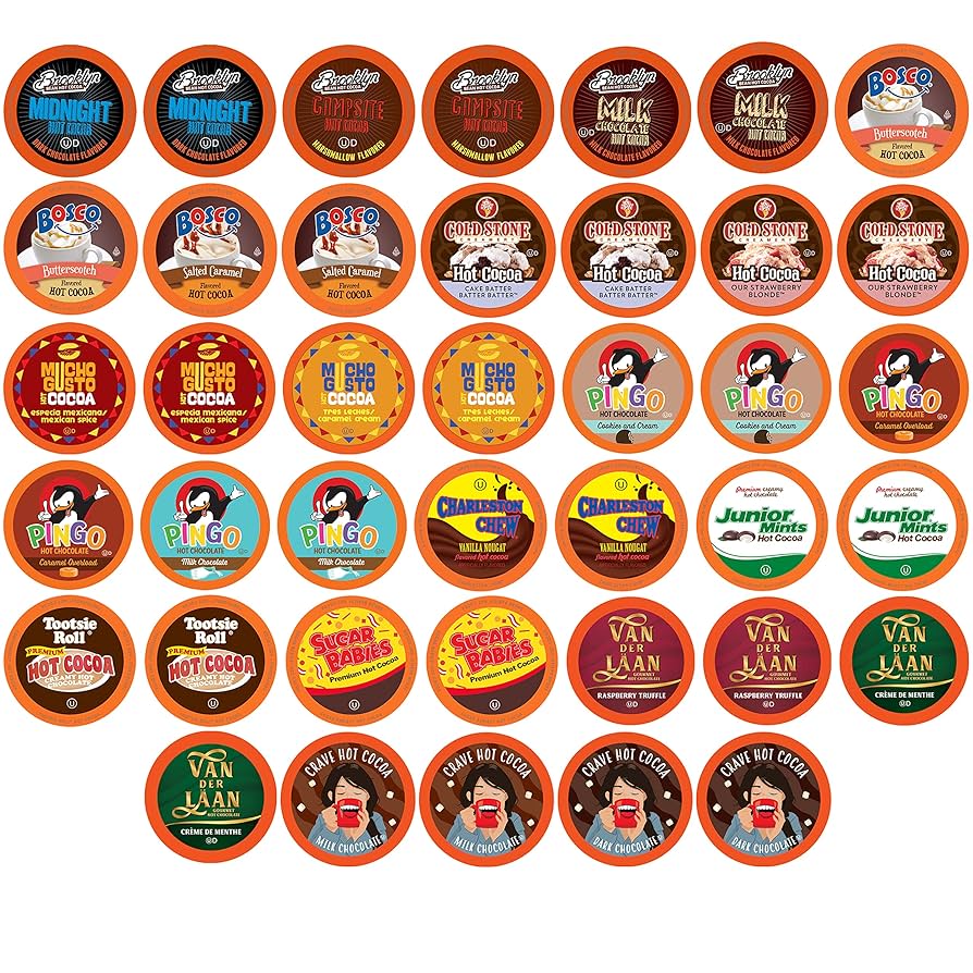 Two Rivers Coffee Hot Chocolate Pods Single Serve Cocoa Variety Sampler Pack Compatible With 2.0 Keurig K-cup Brewers