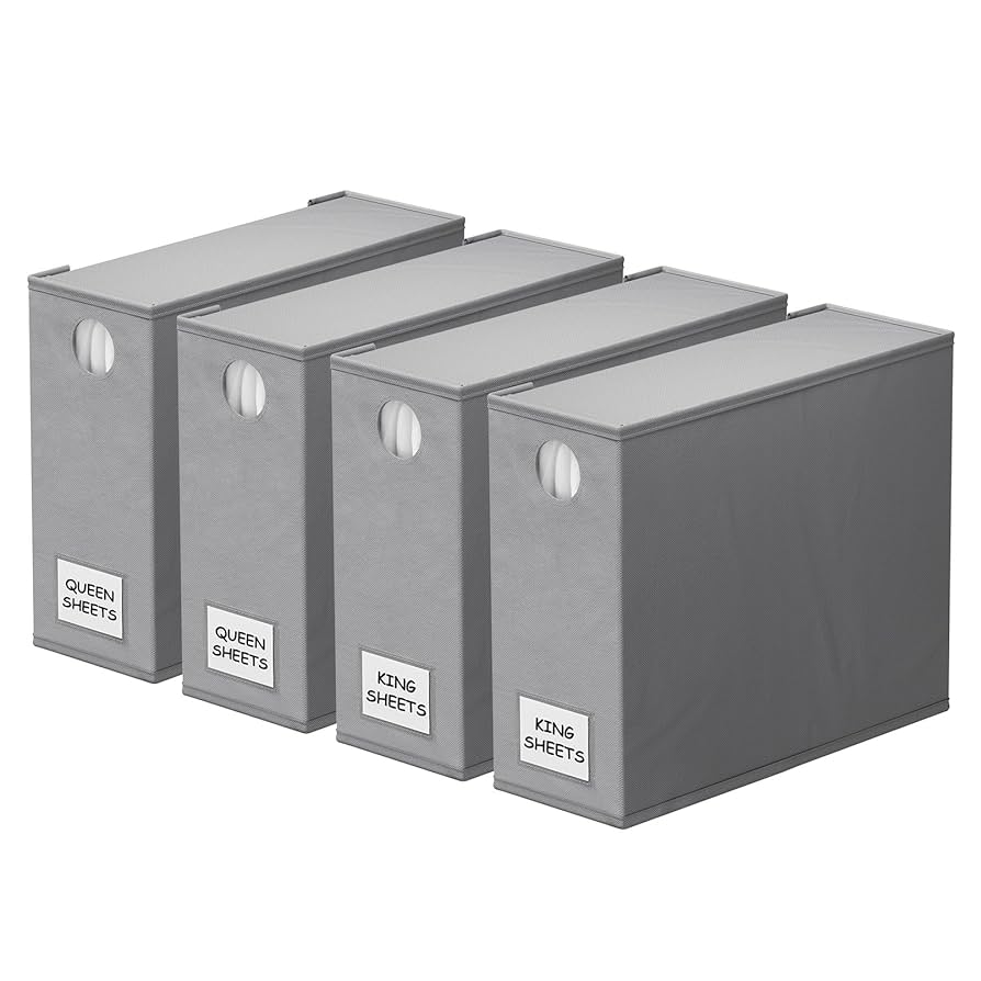 Spaceaid 4 Pack Bed Sheet Organizers And Storage