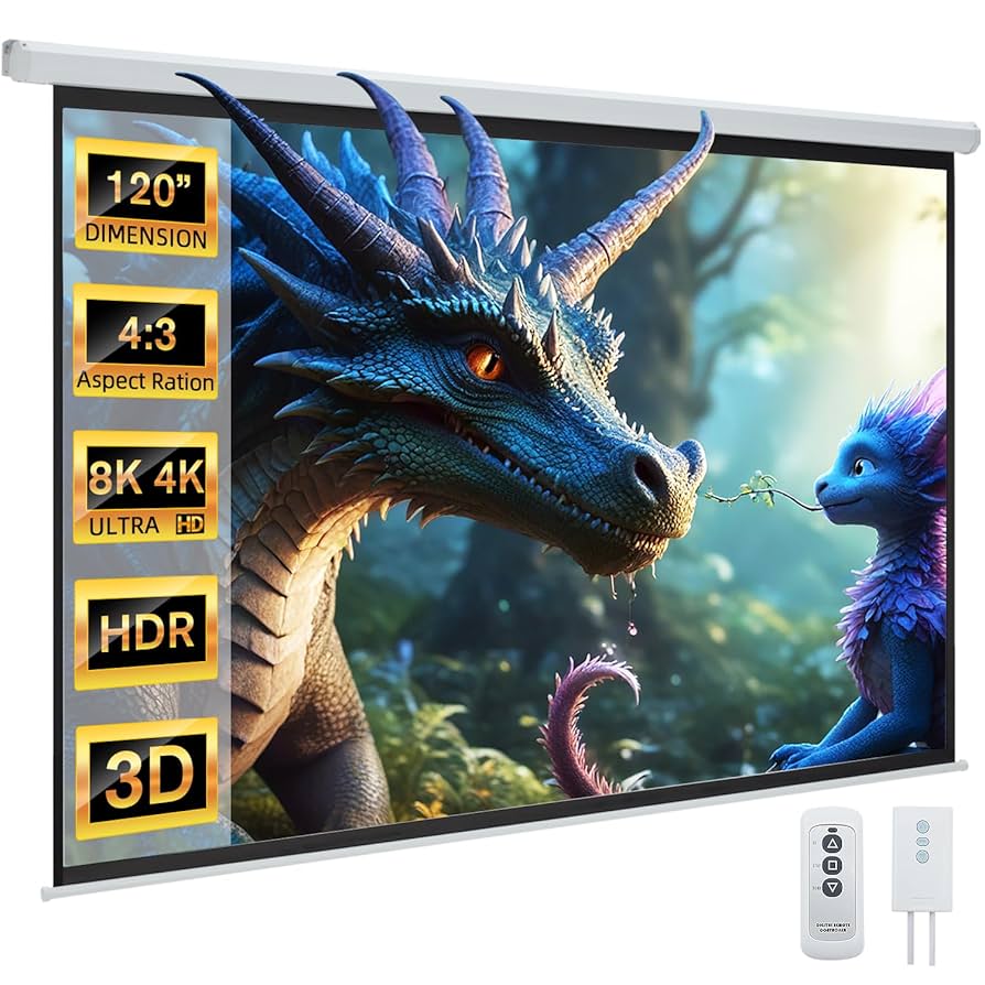 Yodolla 120 Inch Projector Screen Motorized