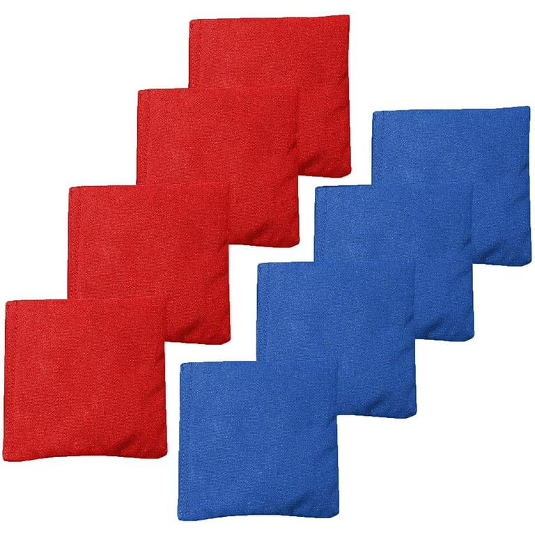 Play Platoon Premium Weather Resistant Duck Cloth Cornhole Bags - Set Of 8 Bean Bags For Corn Hole Game - 4 Red & 4 Blue