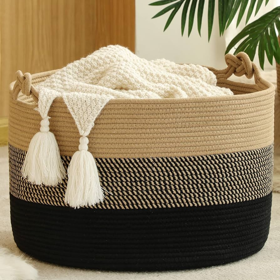 Kakamay Large Blanket Basket (20"x13")
