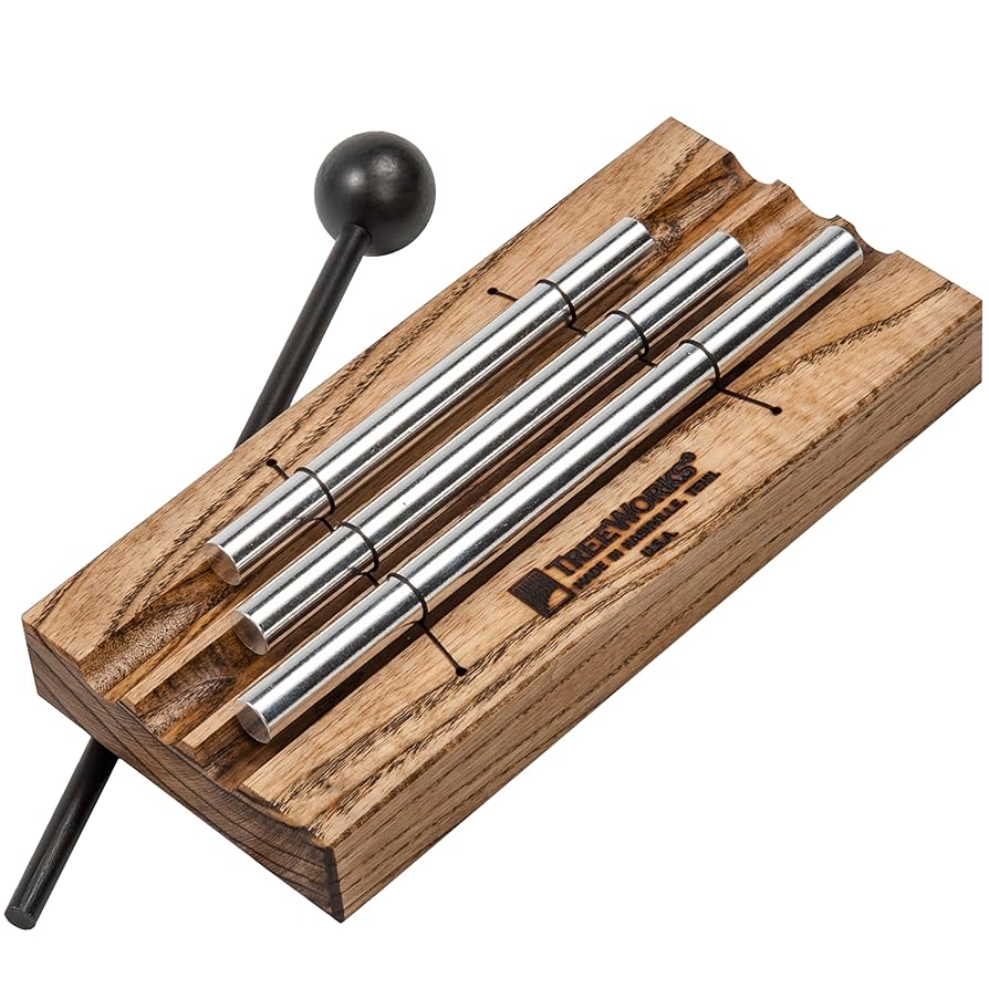 TreeWorks Chimes Energy Chime, 3 Notes –– MADE IN U.S.A. –– For Meditation, Classrooms, Sound Healing or Yoga, Includes Mallet