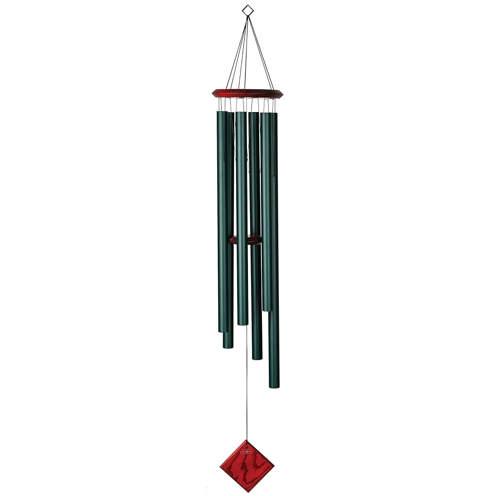Woodstock Chimes Neptune Wind Chime for Outside 54" Large Evergreen, Deep Tone Sound for Outdoor Garden, Patio, Porch Decor, Encore Collection DCE54