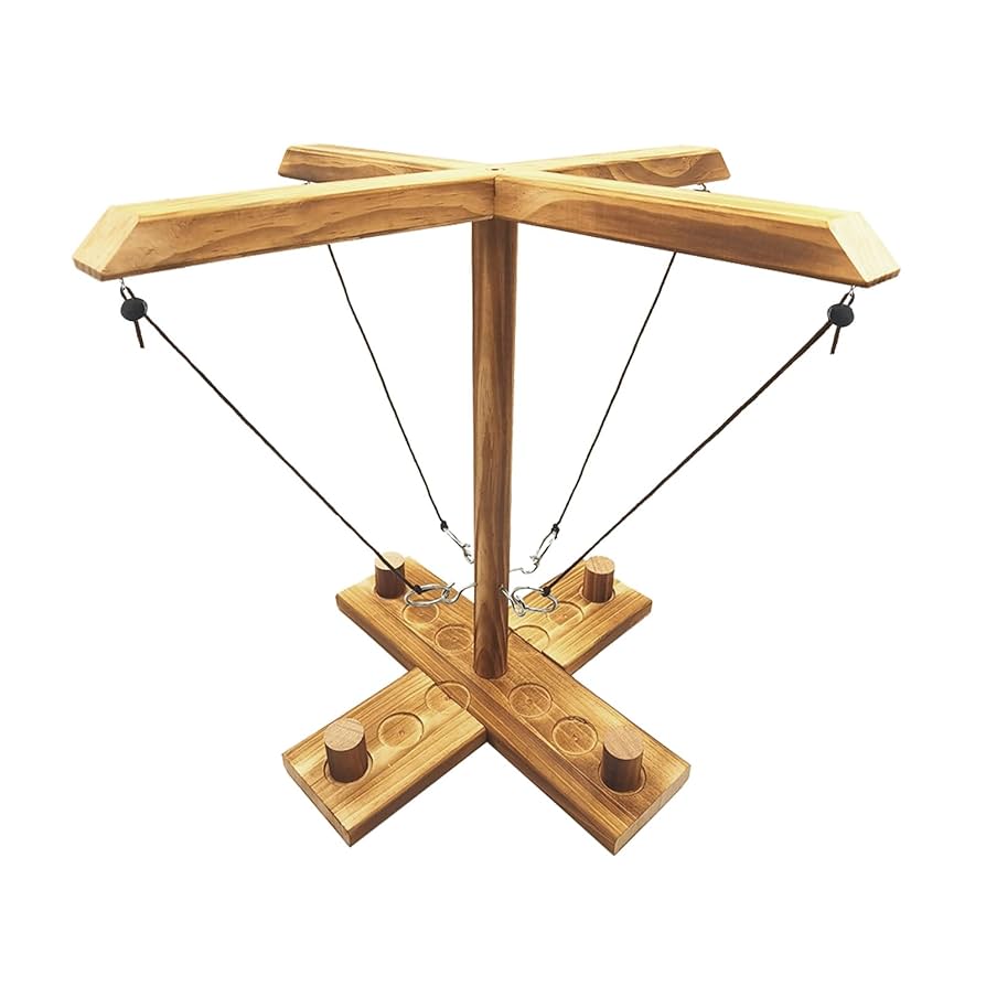 Ring Toss Game for Adults, Outdoors Games, Hook and Ring Game with Foldable Arm