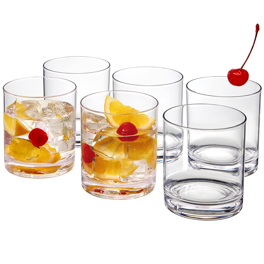 Amazing Abby - Probity - 12-Ounce Plastic Tumblers (Set of 6), Plastic Drinking Glasses, Reusable Plastic Cups, BPA-Free, Shatter-Proof, Dishwasher-Safe (Made of Plastic, NOT Glass)