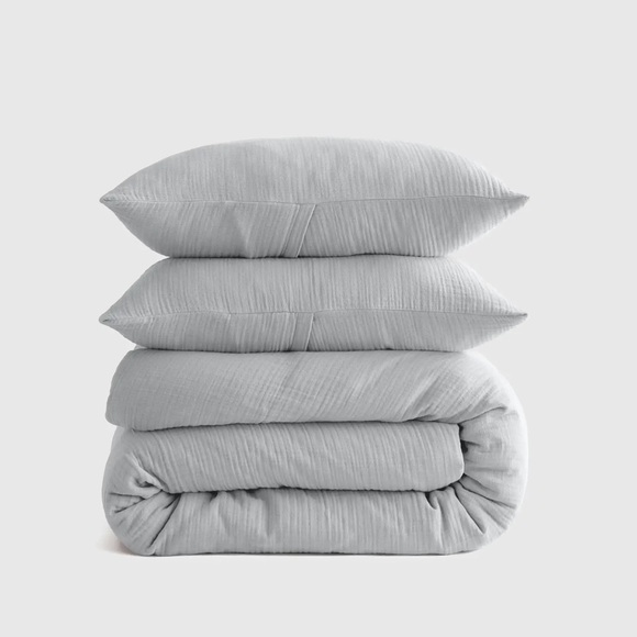 Organic Airy Gauze Duvet Cover Set In Mist