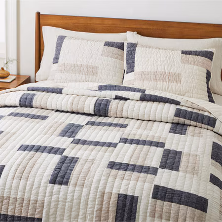 Natural Patchwork Quilt Shams T7079
