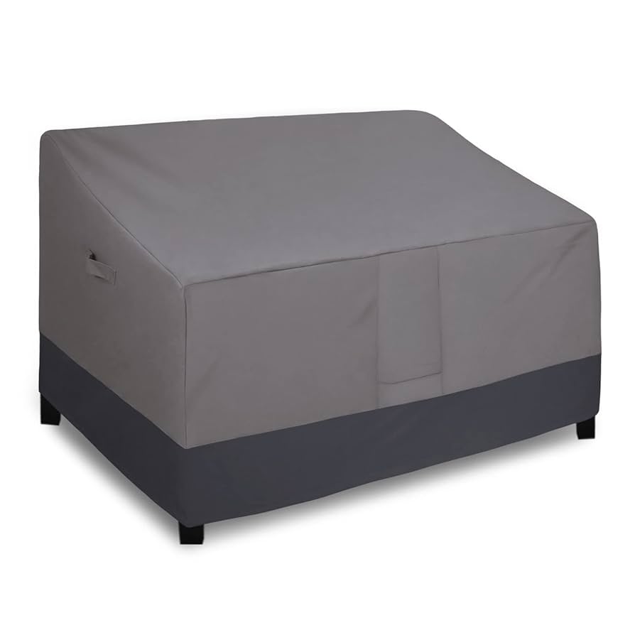 Easy-Going Waterproof Outdoor Couch Cover, Heavy Duty Deep 4-Seater Patio Sofa Cover, Windproof Outdoor Furniture Cover with Air Vent (104Wx40Dx33H inch,Gray/Black)