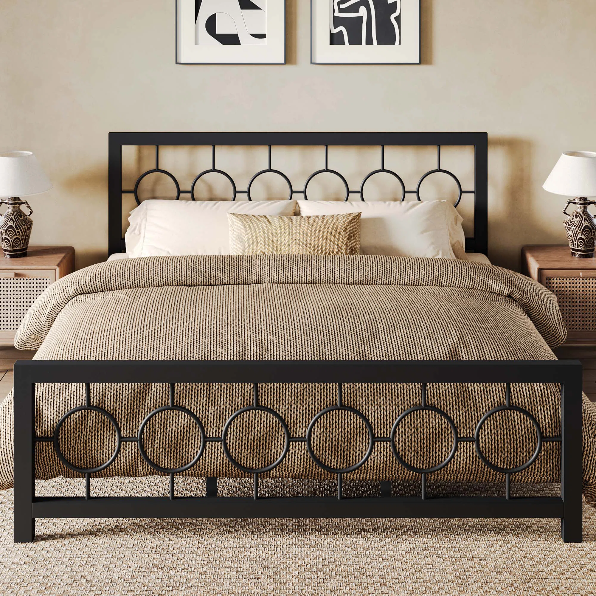 Mauppin Metal Slat Bed