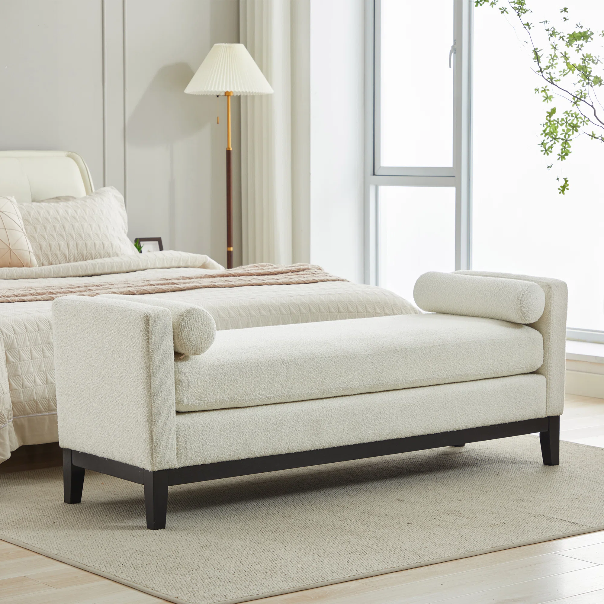 66"w Upholstered Bench For Bedroom End Of Bed