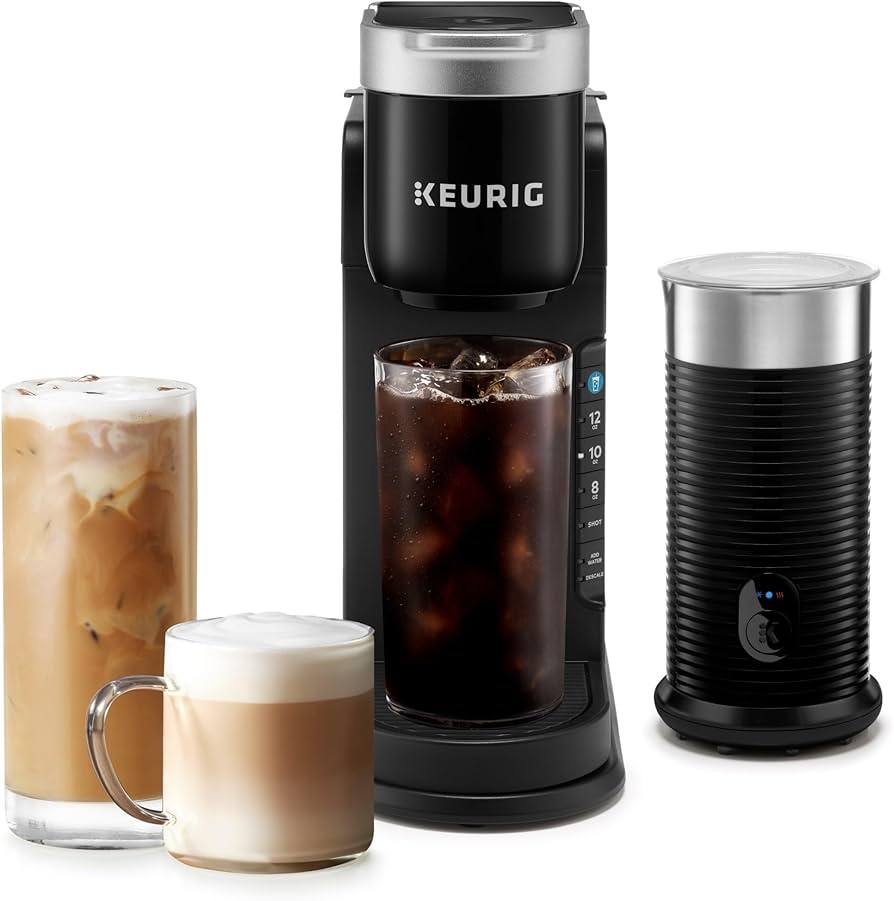 Keurig K-Cafe Single-Serve K-Cup Coffee Maker, Latte Maker and Cappuccino Maker, Comes with Dishwasher Safe Milk Frother, Coffee Shot Capability, Compatible with all Keurig K-Cup Pods, Dark Charcoal
