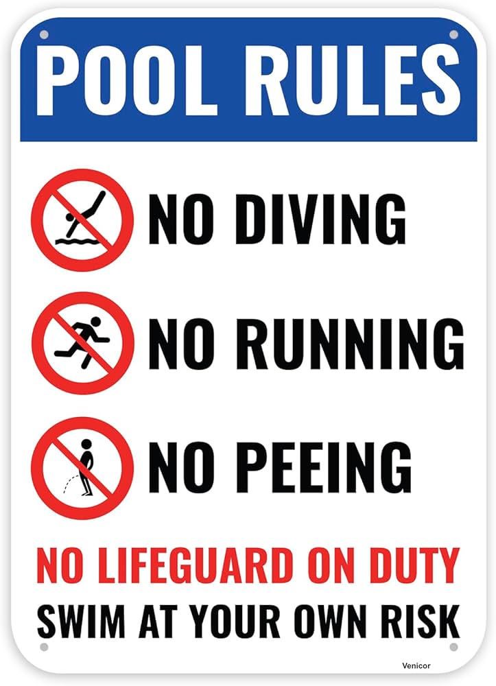 Pool Rules Sign