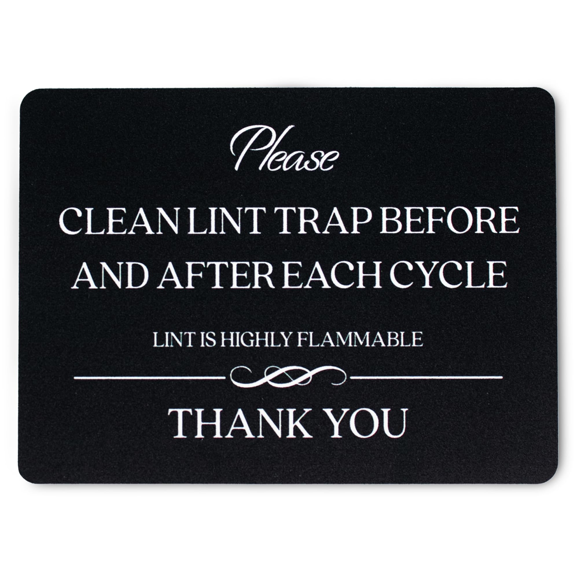 Clean Lint Trap Sign (Magnet 4.75 x 3.5 in) - Airbnb Essentials for Hosts Signs - Vrbo Essentials for Hosts - Airbnb, Vrbo and Short-Term Rental Sign (White)