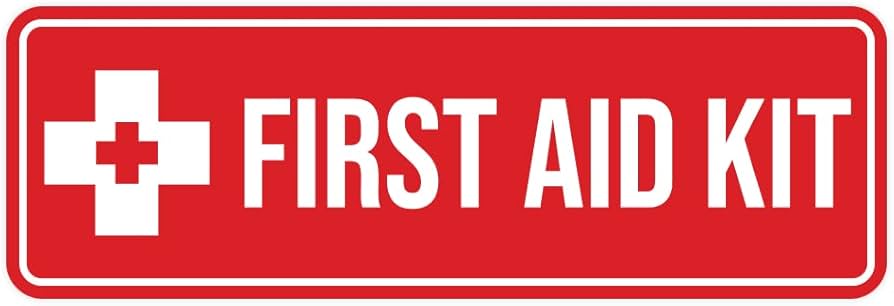 Standard First Aid Kit Sign (Red) - Small