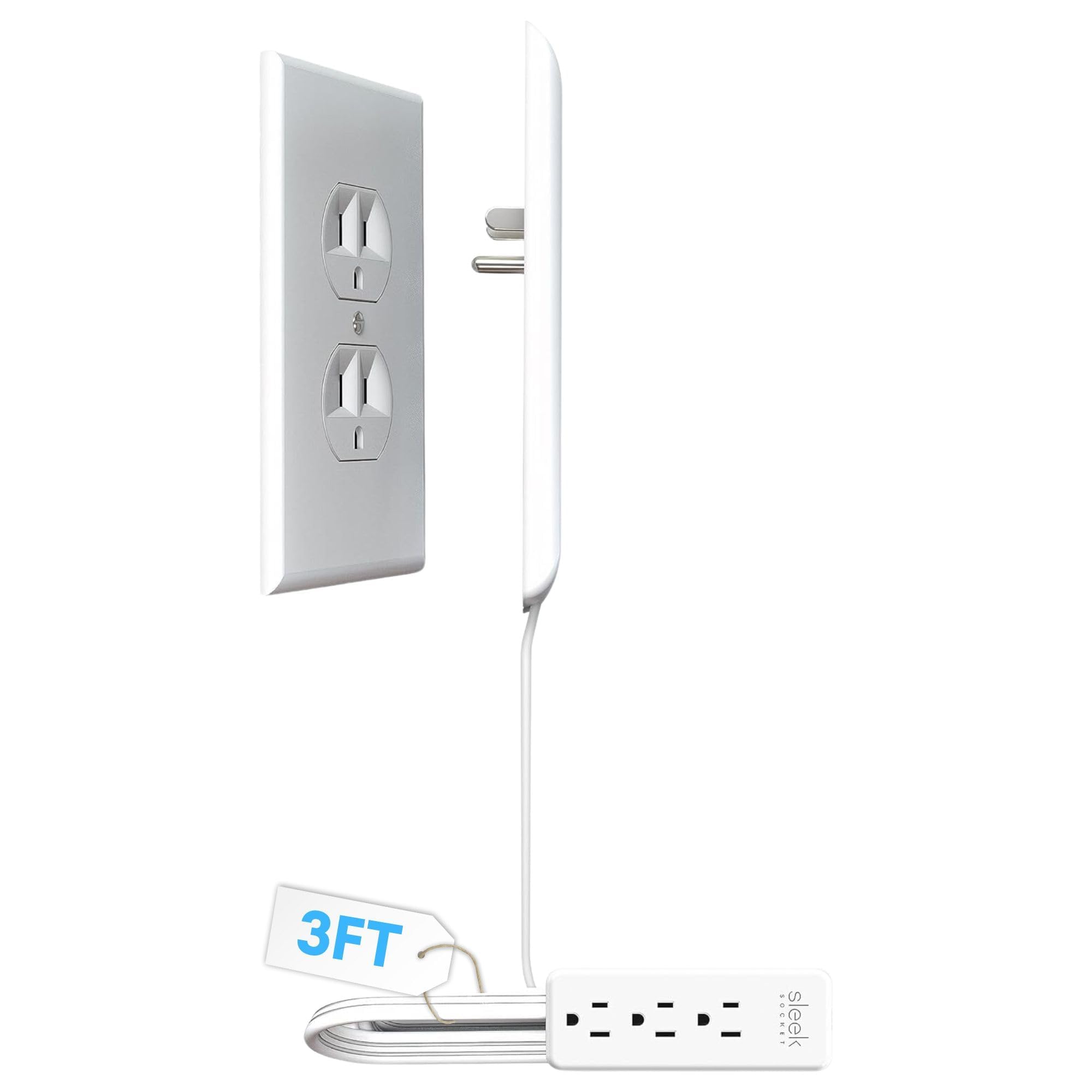 Flat Extension Cord with Multi Outlets Power Strip