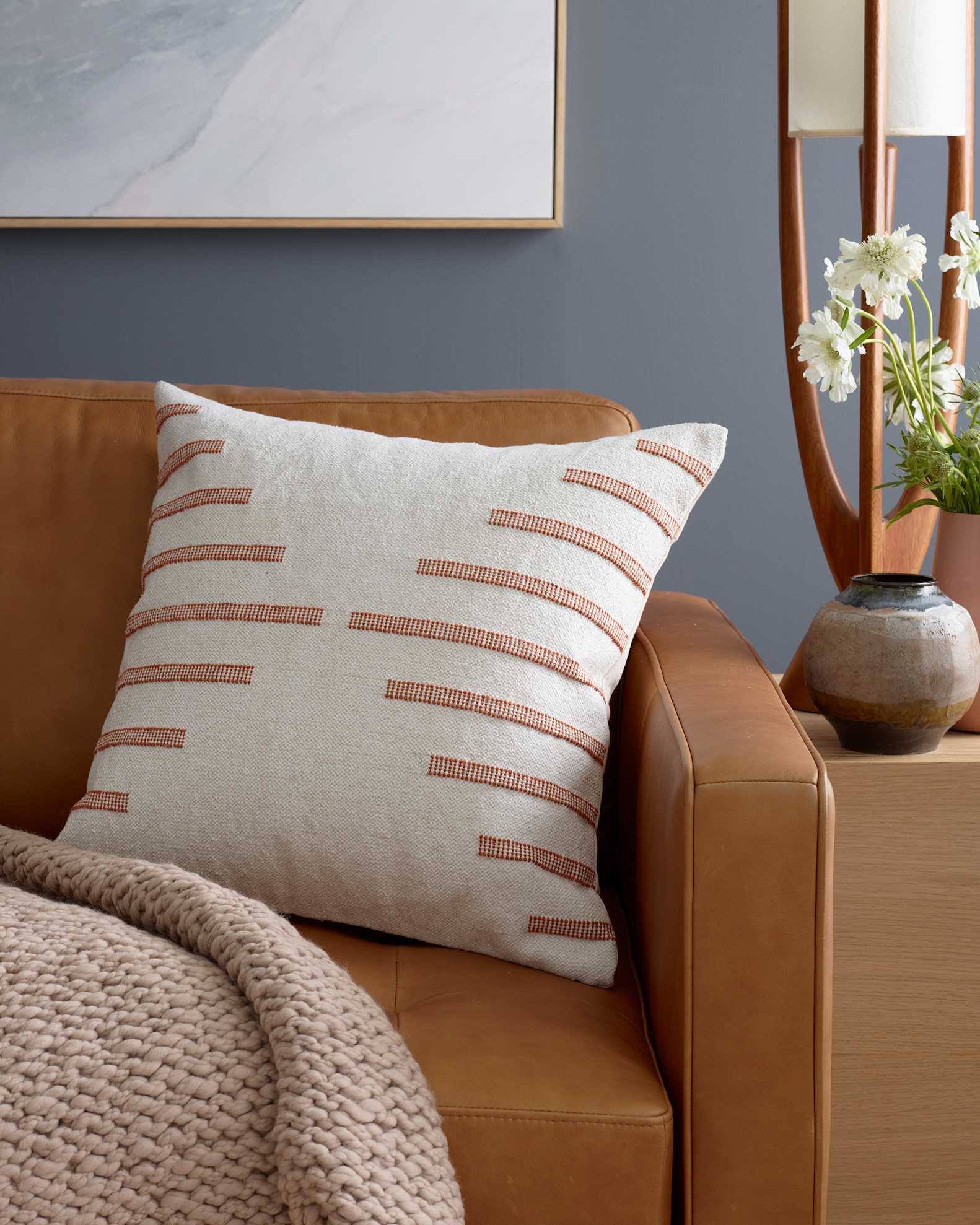 Bold Stripe Pillow Cover In Terracotta