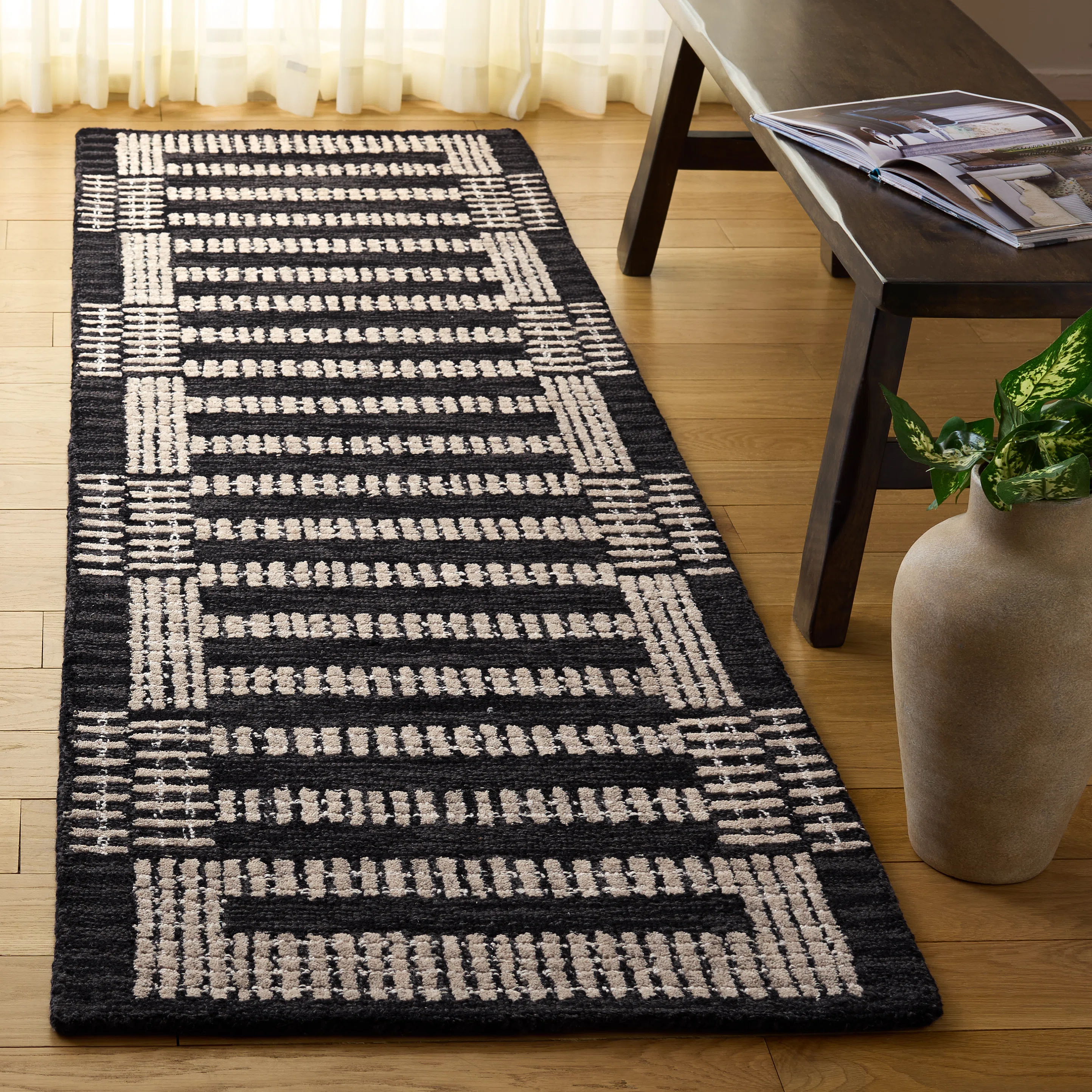 Pine 502 Hand Tufted Wool Pile Striped Rug