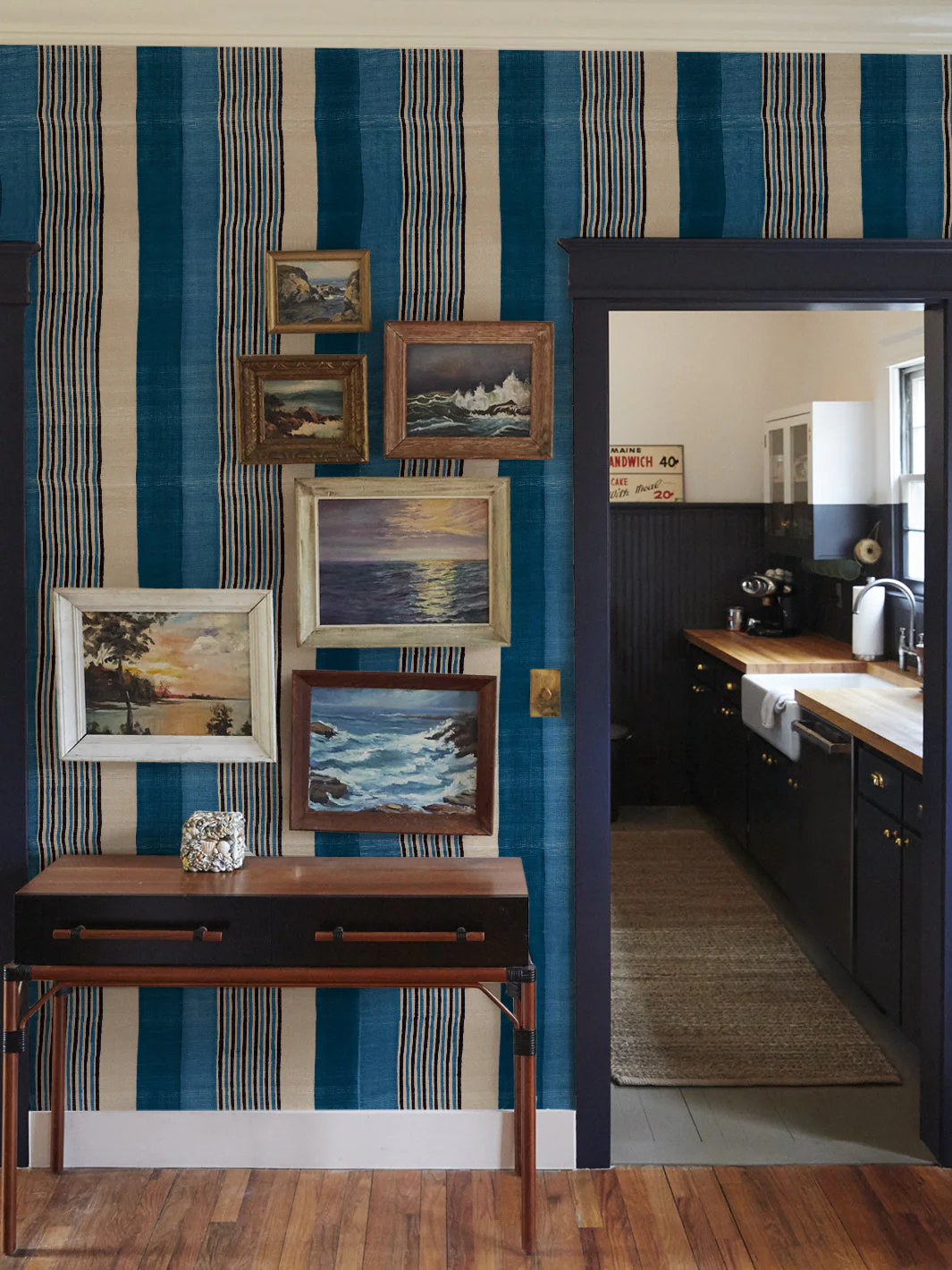 Tent Stripe Large' Wallpaper By Chris Benz - Blue