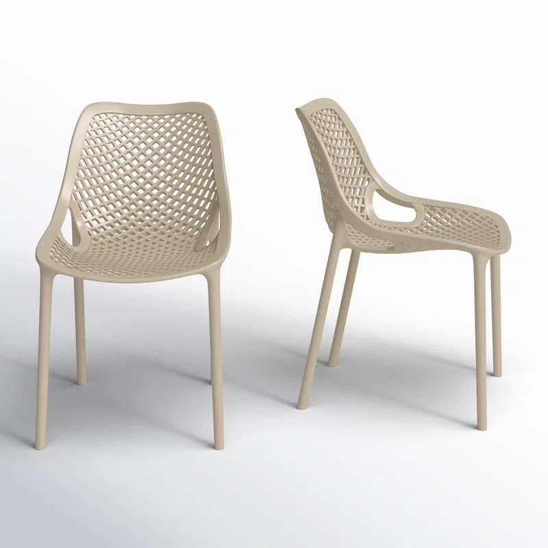 Farrah Outdoor Stacking Dining Side Chair (Set of 2)