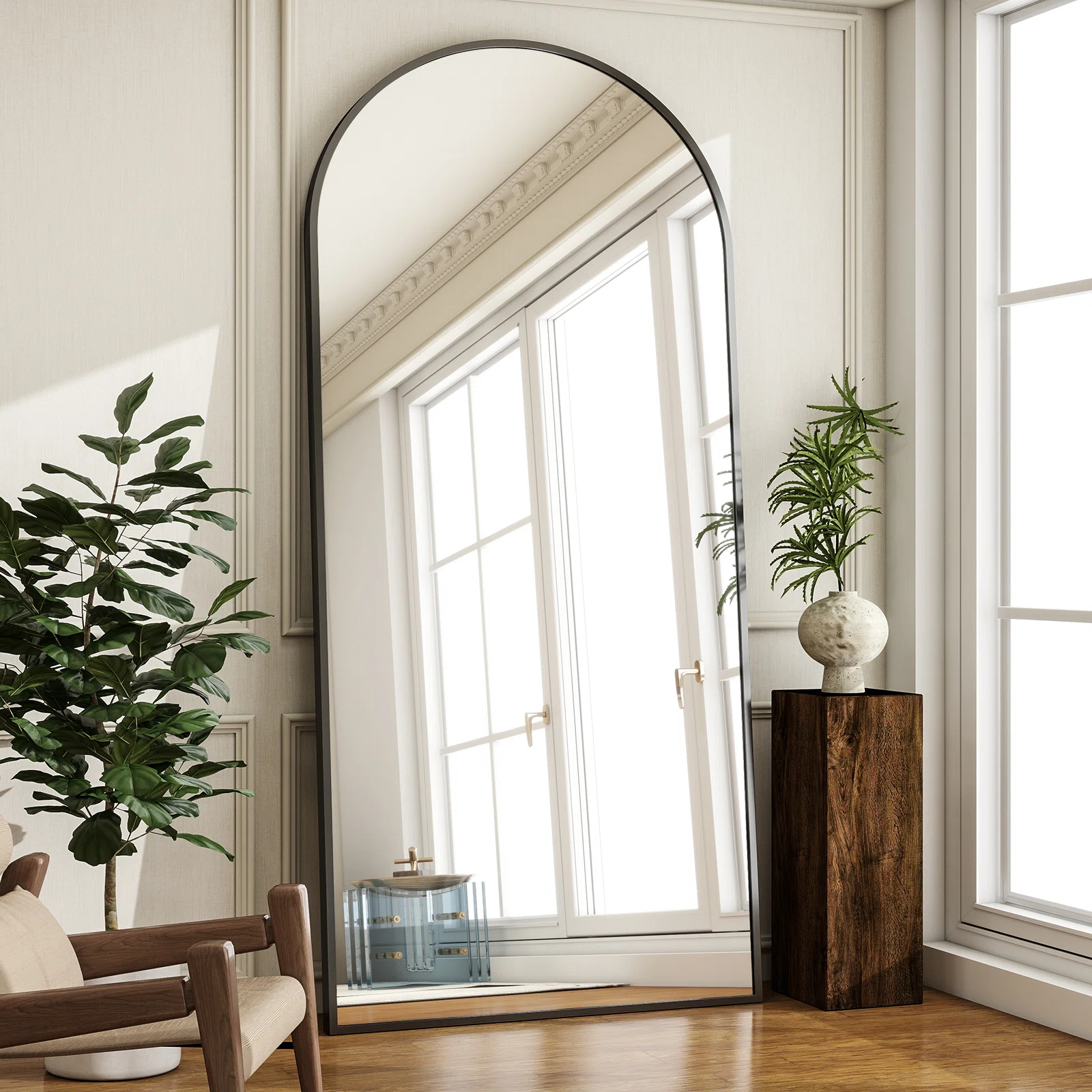 Queenborough Oversized Full Length Mirror Arch Floor Mirror Wall Mirror Hanging Or Leaning Full Body Mirror With Stand