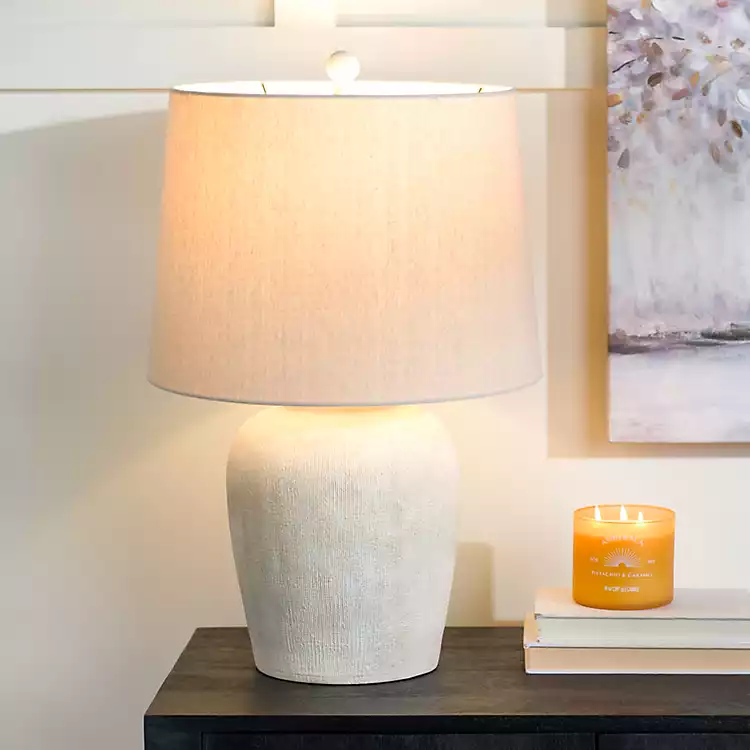 Natural Ivory Textured Table Lamp | Kirklands Home