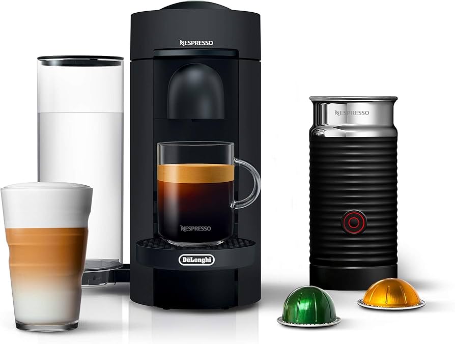 Nespresso Vertuo Plus Deluxe Coffee and Espresso Maker by De'Longhi, Matte Black
