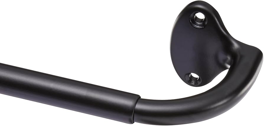 Amazon Basics Adjustable Room Darkening Blackout Curtain Rod - 28" to 48", Black