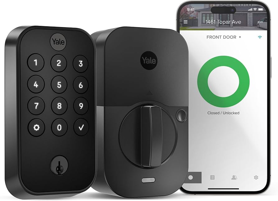 Yale Assure Lock 2 with Wi-Fi – Black Smart Lock for Front Door with Keypad, App Control, Backup Key, and Deadbolt – Secure Keyless Entry Door Lock, YRD410-WF1-BSP